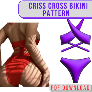 Bikini Criss Cross Halter Swimwear Pattern PDF download sew, diy, two pieces swim suit, piece of conversation, ice breaker