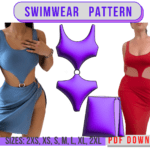 Swimwear Pattern Bikini , top, PDF download sew, diy, two pieces swim suit, trendy, piece of conversation, ice breaker