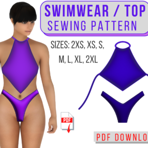 Swimwear Bikini Sewing Pattern PDF download to sew. diy, hot, trendy, piece of conversation, ice breaker, unique